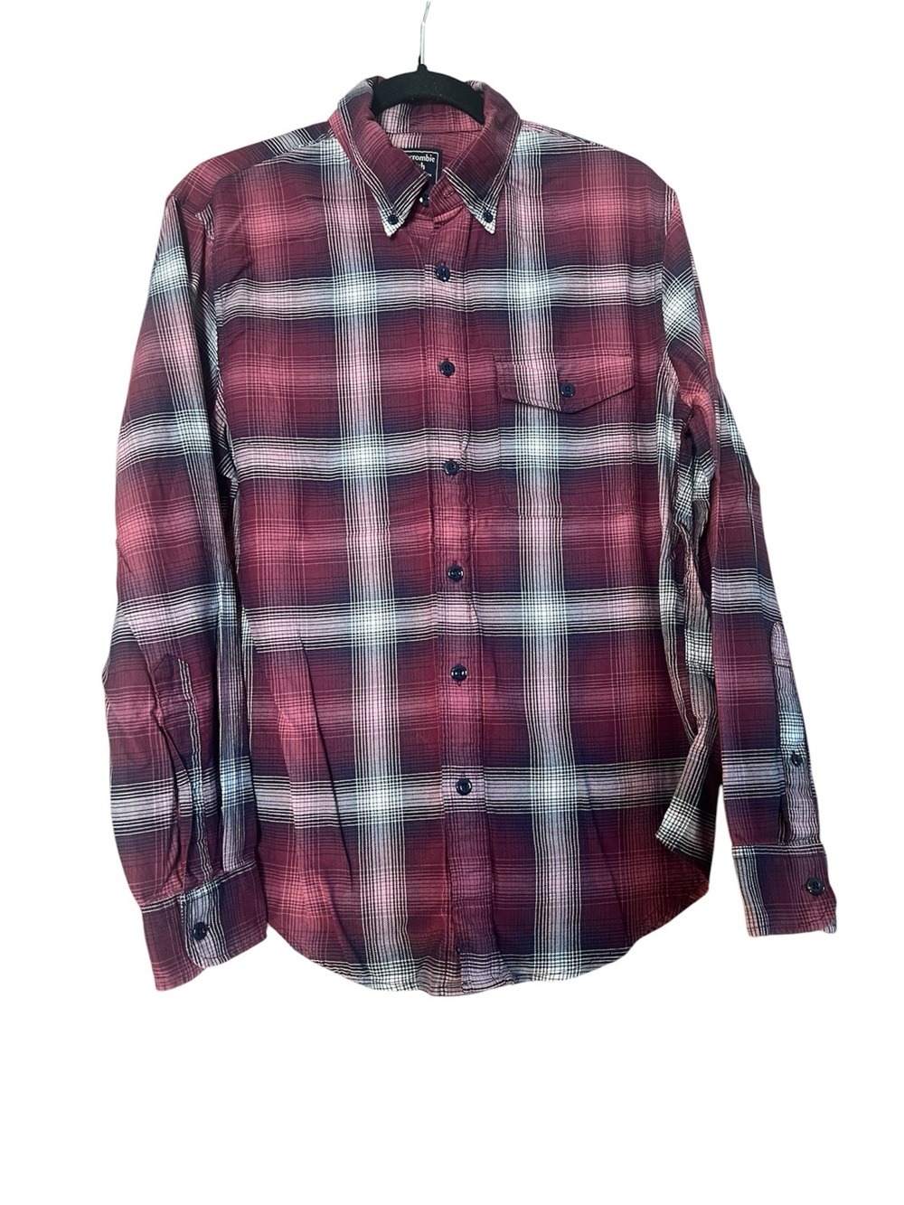 Abercrombie & Fitch  Burgundy Plaid Long  sleeve